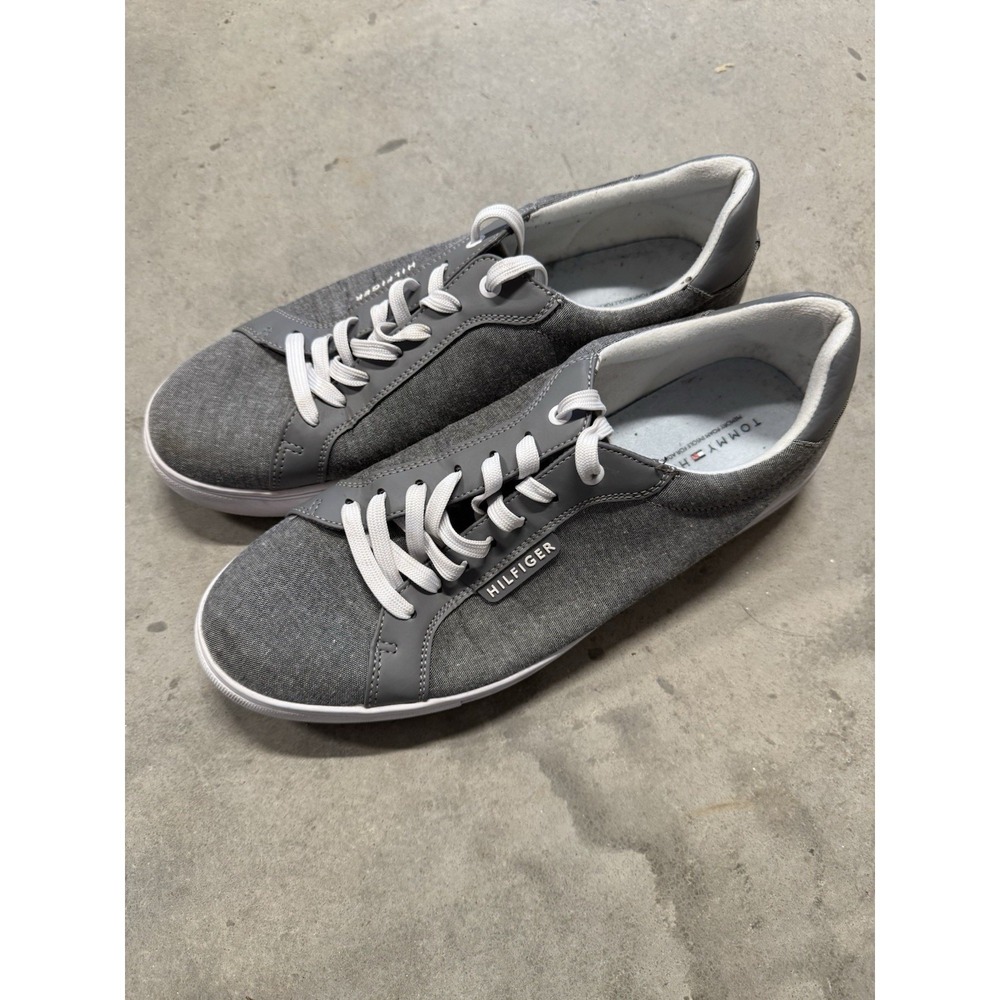 Tommy Hilfiger Mens Gray Textile Low Top Sneakers Shoes TMBORYS2-SS Size 11